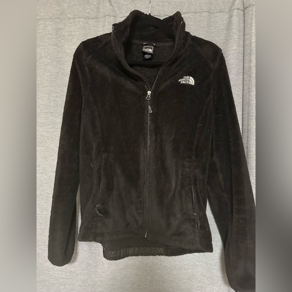 North Face Black Fuzzy Zip Up Medium